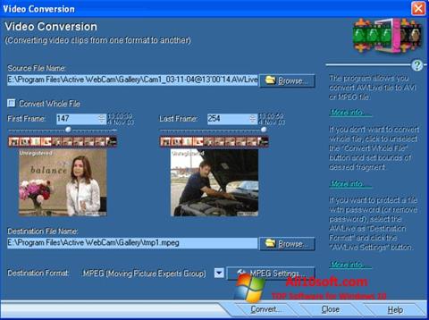 Screenshot Active WebCam per Windows 10