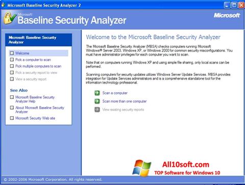 Screenshot Microsoft Baseline Security Analyzer per Windows 10