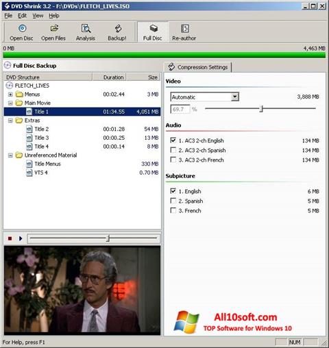 Screenshot DVD Shrink per Windows 10