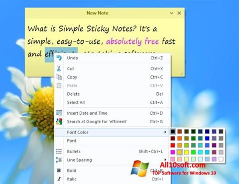 Screenshot Simple Sticky Notes per Windows 10