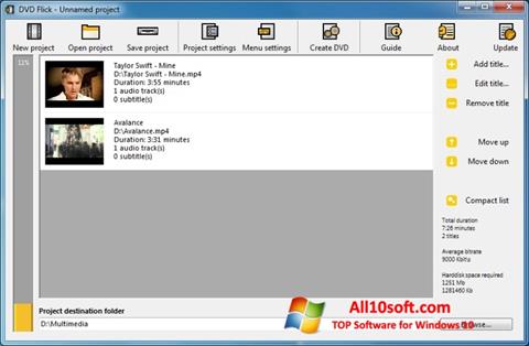 Screenshot DVD Flick per Windows 10