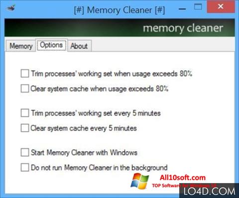 Screenshot Memory Cleaner per Windows 10