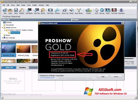 Screenshot ProShow Gold per Windows 10