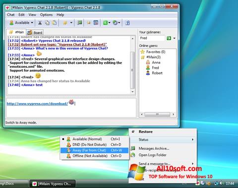 Screenshot Vypress Chat per Windows 10