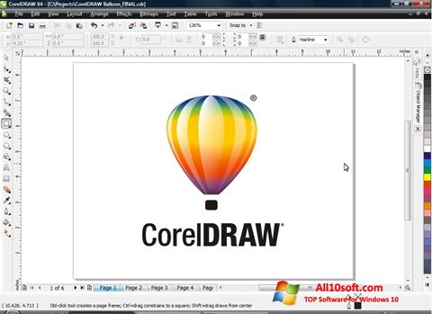 Screenshot CorelDRAW per Windows 10