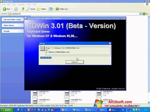 Screenshot KDWin per Windows 10