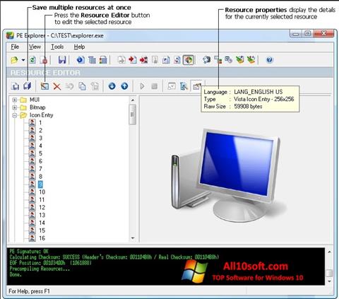 Screenshot PE Explorer per Windows 10