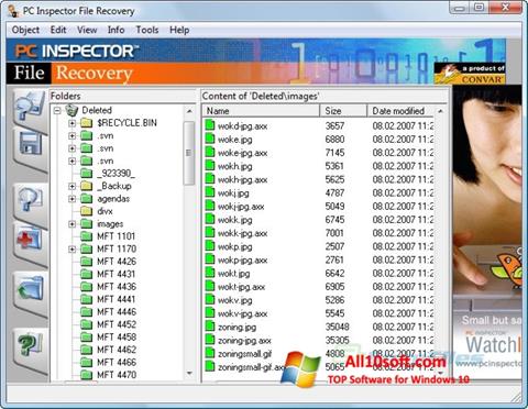 Screenshot PC Inspector File Recovery per Windows 10