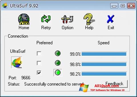 Screenshot UltraSurf per Windows 10