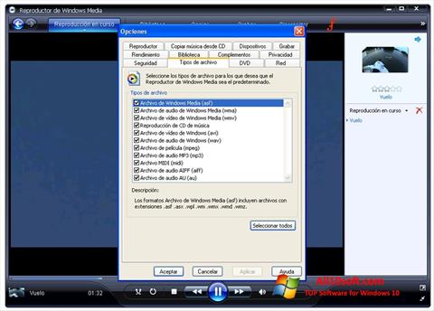 Screenshot Windows Media Player per Windows 10