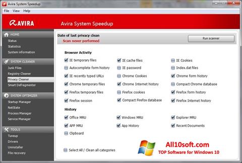 Screenshot Avira System Speedup per Windows 10