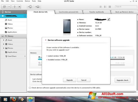 Screenshot LG PC Suite per Windows 10