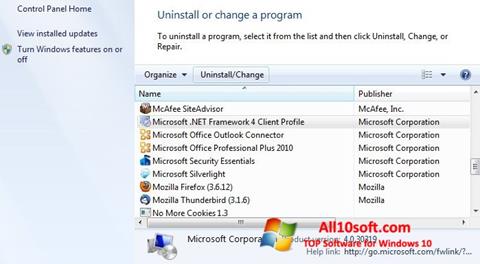 Screenshot Microsoft .NET Framework per Windows 10