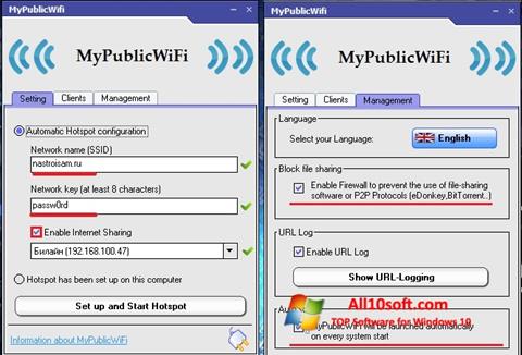 Screenshot MyPublicWiFi per Windows 10