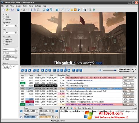 Screenshot Subtitle Workshop per Windows 10