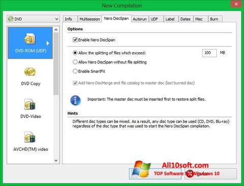 Screenshot Nero Image Drive per Windows 10