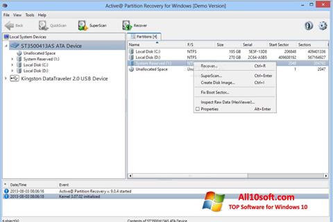 Screenshot Active Partition Recovery per Windows 10