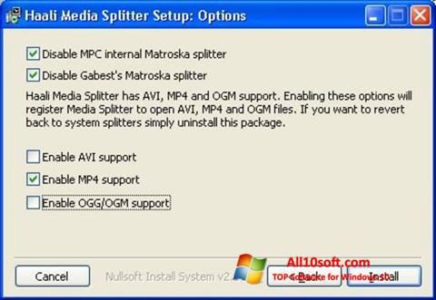 Screenshot Haali Media Splitter per Windows 10