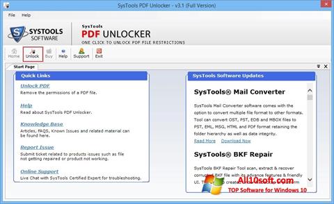 Screenshot PDF Unlocker per Windows 10