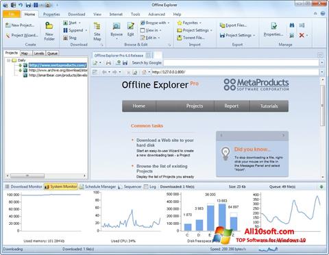 Screenshot Offline Explorer per Windows 10