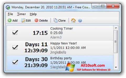 Screenshot Free Countdown Timer per Windows 10