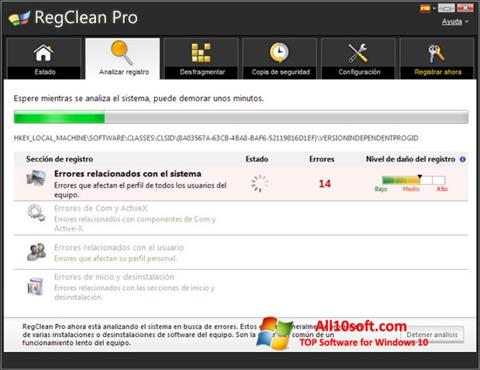 Screenshot RegClean Pro per Windows 10