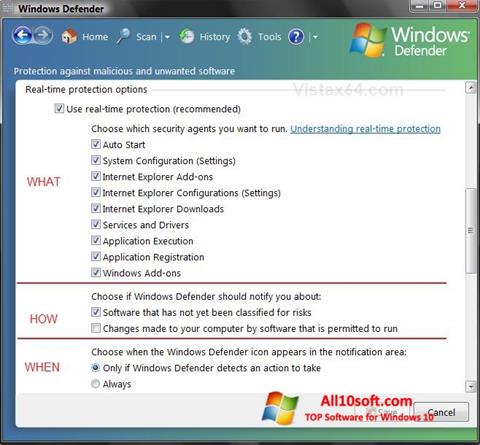Screenshot Windows Defender per Windows 10