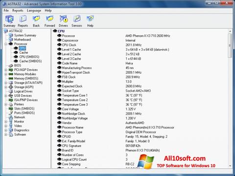 Screenshot ASTRA32 per Windows 10