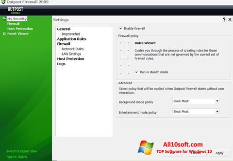 Screenshot Outpost Firewall Free per Windows 10
