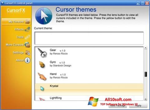 Screenshot CursorFX per Windows 10
