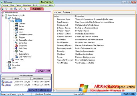 Screenshot InterBase per Windows 10