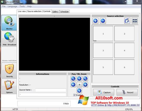 Screenshot webcamXP per Windows 10