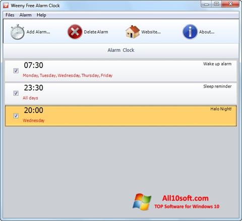 Screenshot Free Alarm Clock per Windows 10