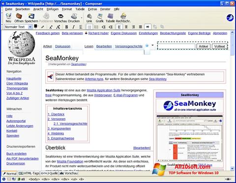 Screenshot SeaMonkey per Windows 10
