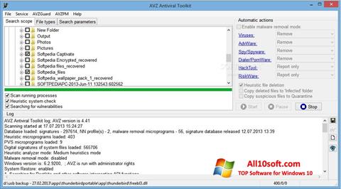 Screenshot AVZ per Windows 10