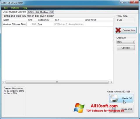 Screenshot XBoot per Windows 10