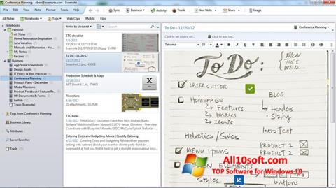 Screenshot Evernote per Windows 10