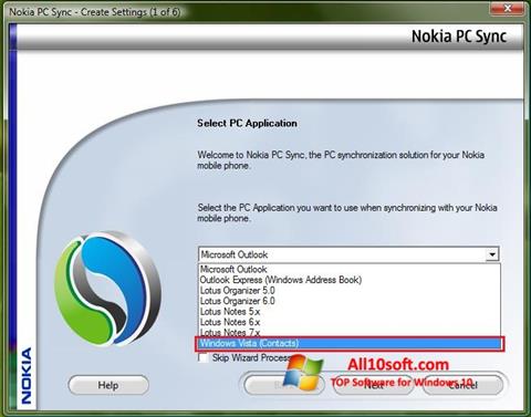 Screenshot Nokia PC Suite per Windows 10
