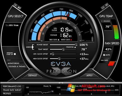 Screenshot EVGA Precision X per Windows 10