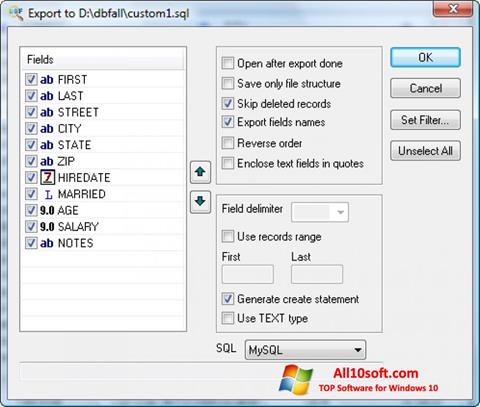 Screenshot DBF Viewer per Windows 10