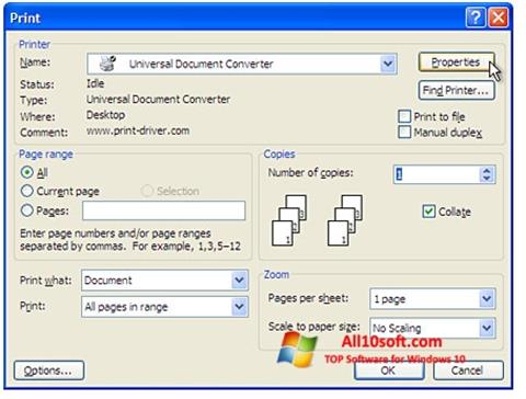 Screenshot Universal Document Converter per Windows 10