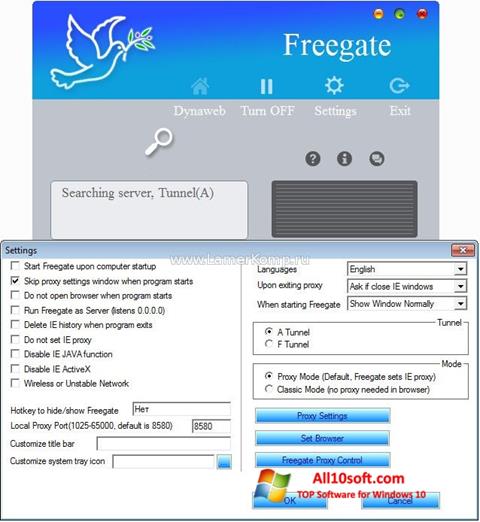 Screenshot Freegate per Windows 10