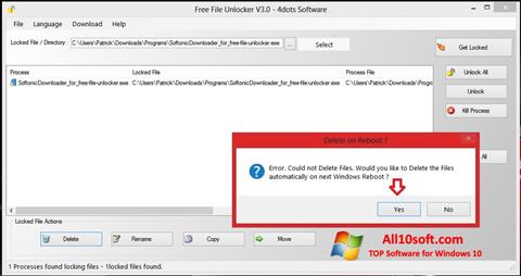 Screenshot Free File Unlocker per Windows 10