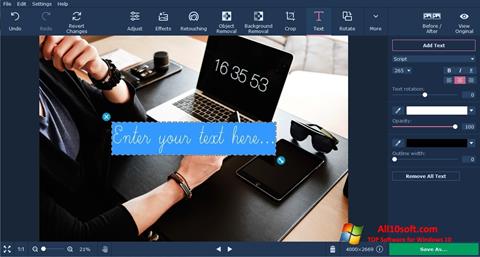Screenshot Movavi Photo Editor per Windows 10