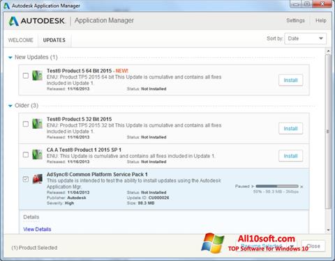 Screenshot Autodesk Application Manager per Windows 10
