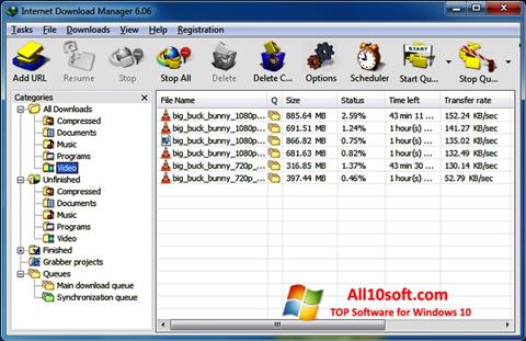 Screenshot Internet Download Manager per Windows 10