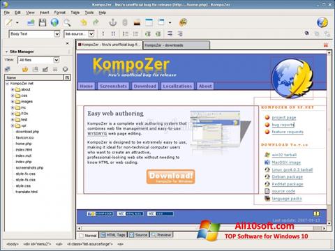 Screenshot KompoZer per Windows 10