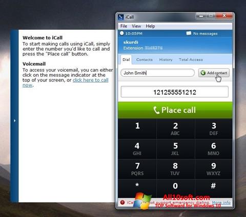 Screenshot iCall per Windows 10