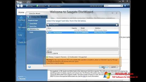 Screenshot Seagate DiscWizard per Windows 10