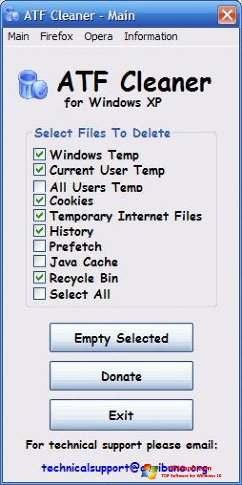Screenshot ATF Cleaner per Windows 10